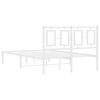vidaXL Metal Bed Frame without Mattress with Headboard White 120x200cm