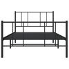 vidaXL Metal Bed Frame without Mattress with Footboard Black 100x200cm