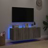 vidaXL TV Wall Cabinets with LED Lights 2 pcs Grey Sonoma 60x35x41 cm