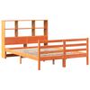 vidaXL Bookcase Bed without Mattress Wax Brown 135x190 cm Solid Wood