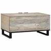 vidaXL Coffee Table Beige and Black 80 x 50 x 40 cm Solid Acacia wood