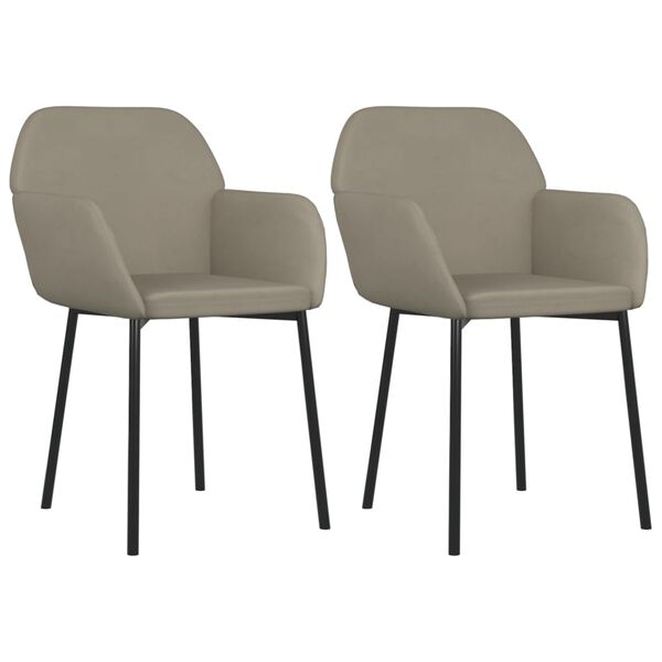 vidaXL Dining Chairs 2 pcs Light Grey Velvet