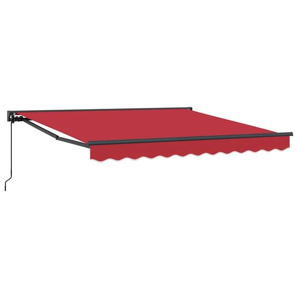 vidaXL Retractable Awning Manual Red 300 x 250 cm Polyester and Metal