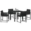 vidaXL Garden Dining Set 5 pcs Black Poly Rattan