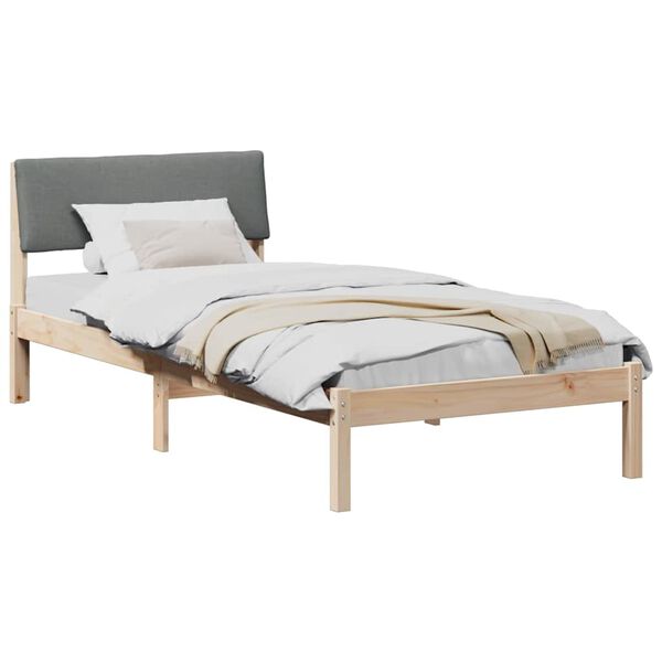 vidaXL Bed frame Brown and dark grey 100 x 200 cm Solid pine wood
