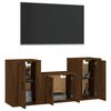 vidaXL 3 Piece TV Cabinet Set Brown Oak Engineered Wood