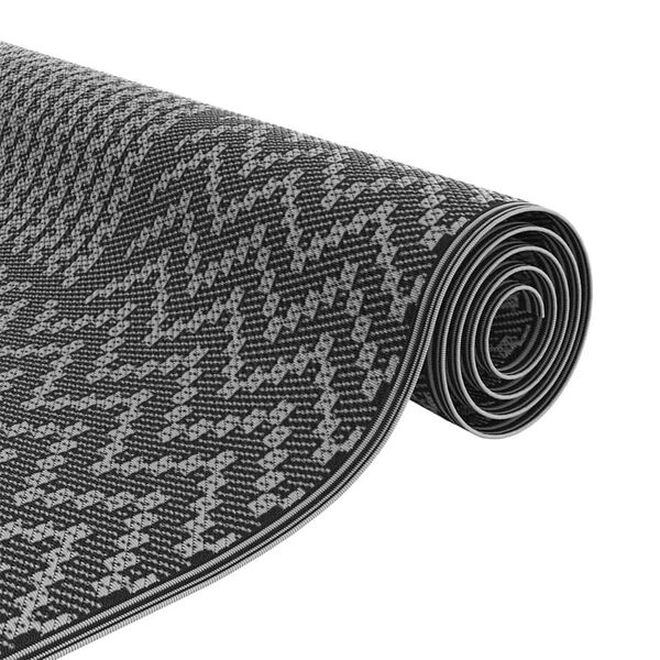 vidaXL Outdoor Rug ARAKIL Black and grey 250 x 400 cm PP