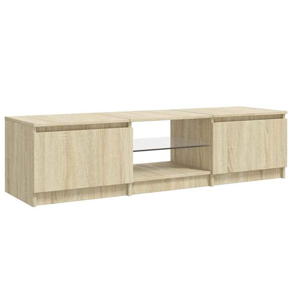 vidaXL TV Cabinet with LED Lights Sonoma Oak 140x40x36 cm