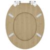 vidaXL Soft-Close Toilet Seat Light Bamboo Color 44 x 38 cm MDF board