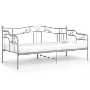 vidaXL Sofa Bed Frame without Mattress Grey Metal 90x200 cm