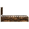 vidaXL Bed Frame with Drawer Smoked Oak 75 x 190 cm Engineer Wood