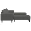 vidaXL Sofa with Cushion Dark Grey 250 x 188 x 76 cm Corduroy Fabric
