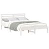 vidaXL Bed Frame with Headboard White 140 x 210 cm Solid Pine Wood