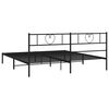 vidaXL Metal Bed Frame without Mattress with Headboard Black 180x200cm