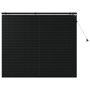vidaXL Venetian Blind Black 150 x 130 cm 35 mm Solid Paulownia Wood