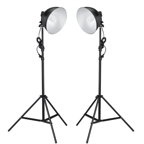 vidaXL Photo Studio Kit with Lights. Backdrop and Reflector
