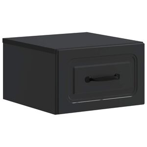 vidaXL Wall-Mounted Bedside Cabinet Black 34.5 x 33 x 20 cm