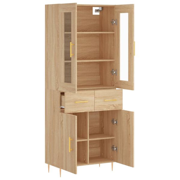 vidaXL Highboard Sonoma Oak 69.5x34x180 cm Engineered Wood