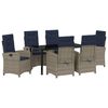 vidaXL Garden Dining Set 7 pcs Grey Poly Rattan