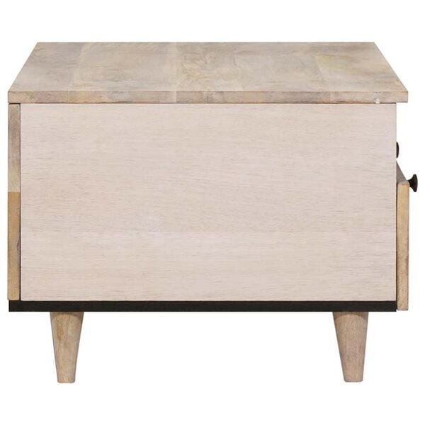 vidaXL Coffee Table with Shelf White 80 x 54 x 40 cm Solid Acacia wood