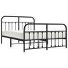 vidaXL Metal Bed Frame without Mattress with Footboard Black 135x190cm