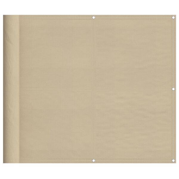 vidaXL Balcony Screen Beige 90x800 cm 100% Polyester Oxford