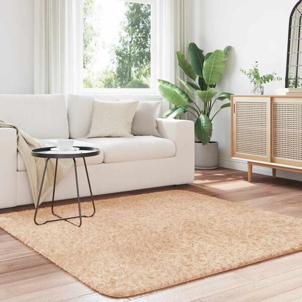 vidaXL Shaggy Rug High Pile NAVARRA Beige 160x160 cm Polyester