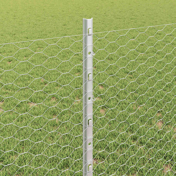 vidaXL Fence with Post Silver 0.8 x 50 m Steel