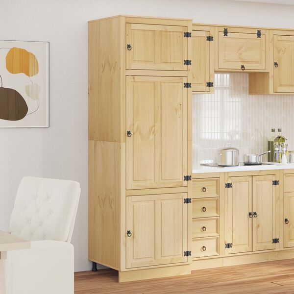vidaXL Cabinet SKI Honey Brown 66 x 58.5 x 207 cm Solid Pine Wood