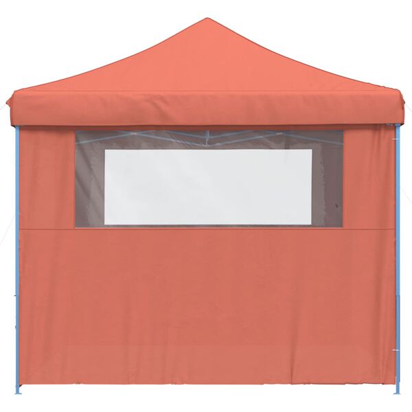 vidaXL Foldable Party Tent Pop-Up with 4 Sidewalls Terracotta