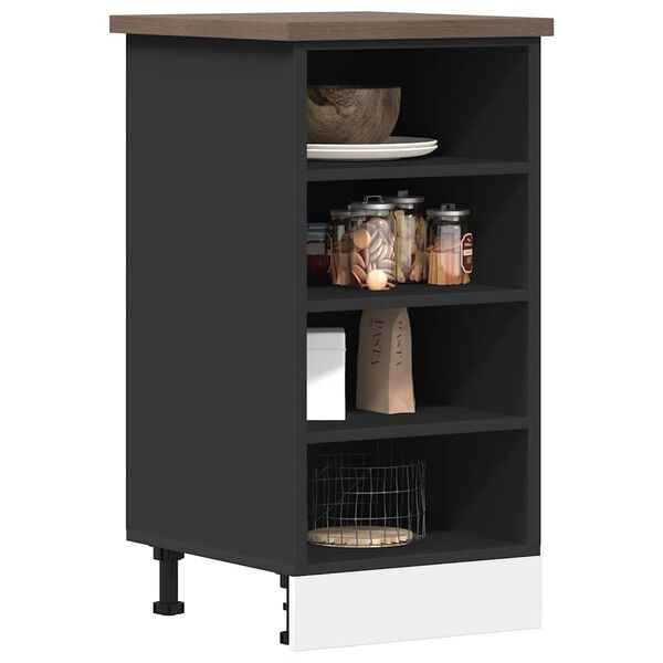 vidaXL Bottom Cabinet Riga Black 40x44.5x81.5 cm Engineered Wood