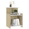 vidaXL Bed Cabinet White and Sonoma Oak 40x35x60 cm Engineered Wood