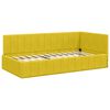 vidaXL Corner Bed Frame with Headboard Yellow 90 cm x 200 cm Velvet