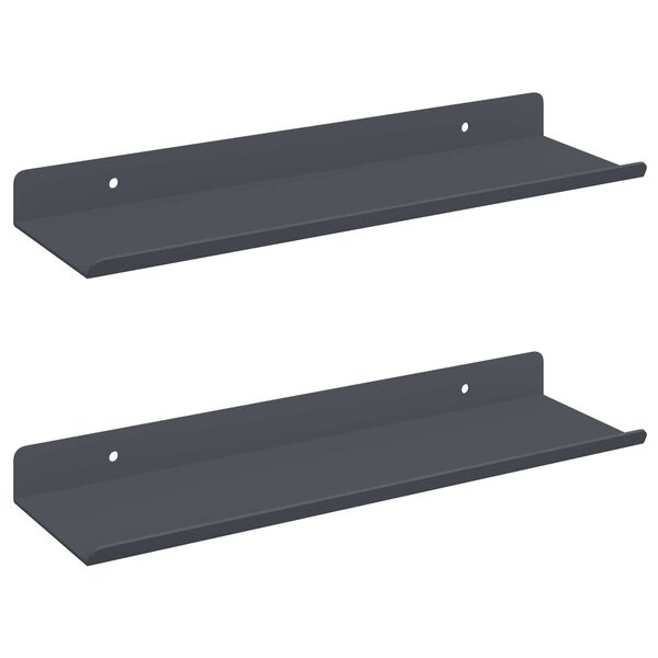 vidaXL Floating Shelf 2 pcs Anthracite 30 x 9 x 2.5 cm Steel