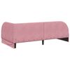 vidaXL Corner Bed Frame with Headboard Pink 90 cm x 200 cm Fabric
