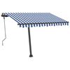 vidaXL Manual Retractable Awning with LED 300x250 cm Blue and White