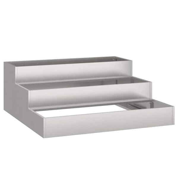 vidaXL Garden Planter Silver 90 x 90 x 35 cm Stainless Steel