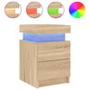 vidaXL Bedside Cabinets with LED Lights 2 pcs Sonoma Oak 35x39x55 cm