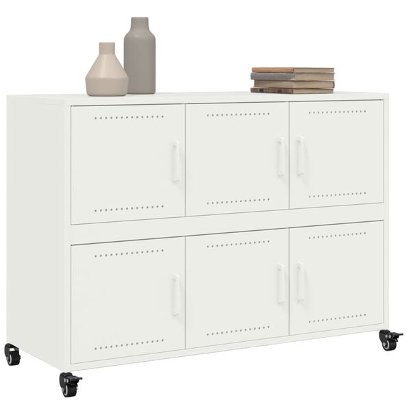 vidaXL Sideboard White 100.5x39x72 cm Steel