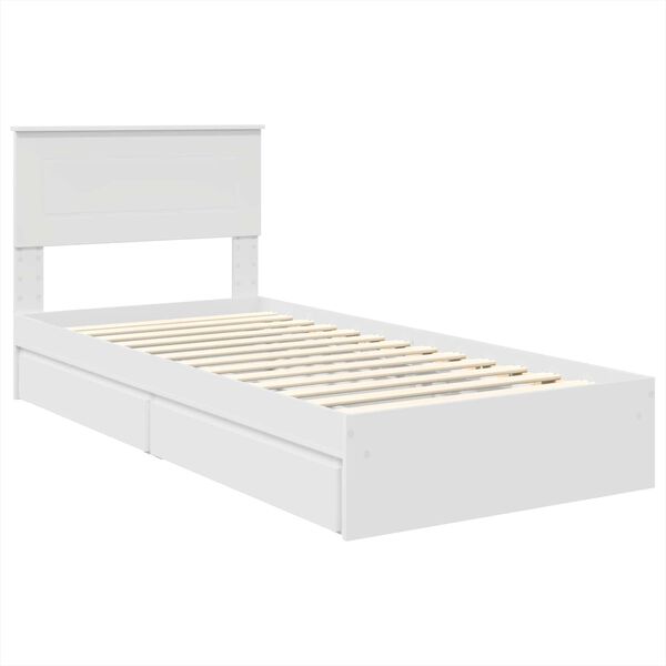 vidaXL Storage Bed with Headboard White 75 x 190 cm Engineered Wood