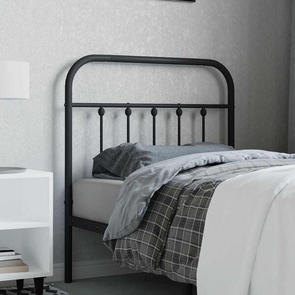 vidaXL Metal Headboard Black 80 cm