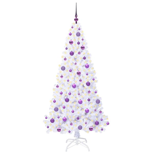 vidaXL Artificial Christmas Tree with Stand White 180 cm PVC and Steel