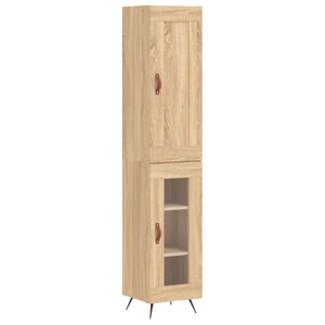vidaXL Highboard Sonoma Oak 34.5x34x180 cm Engineered Wood