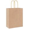 vidaXL Paper Bags 250 pcs with Handles Brown 18x8x22 cm
