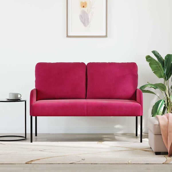 vidaXL Sofas with Cushion Wine Red 115 x 56 x 80 cm Plywood