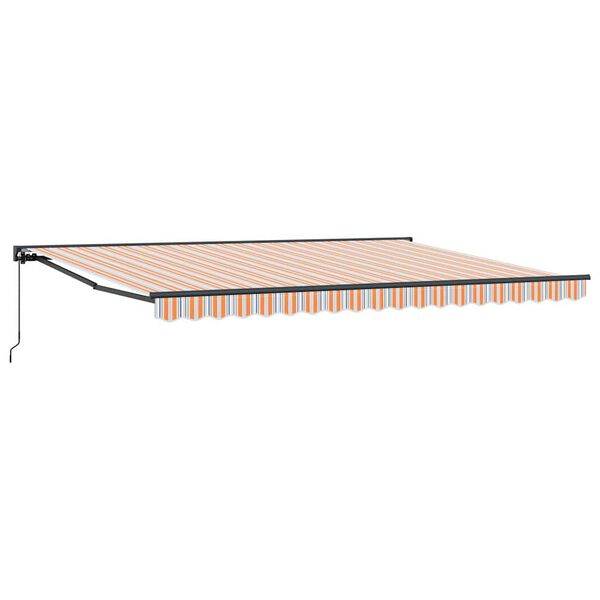 vidaXL Retractable Awning Manual Blue and Orange 450 x 300 cm