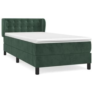 vidaXL Box Spring Bed with Mattress Dark Green 80x200 cm Velvet