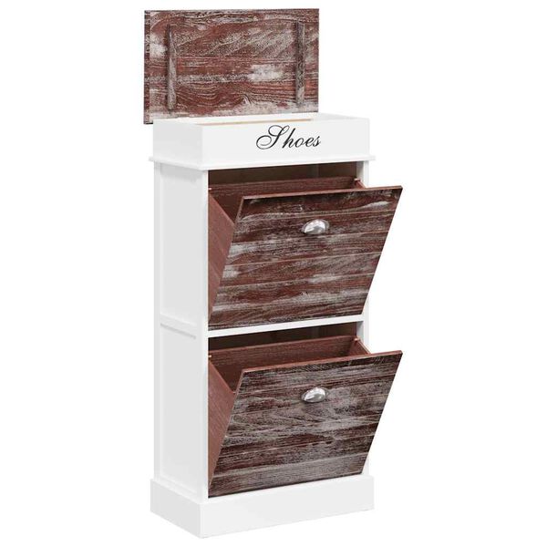 vidaXL Shoe Cabinet Brown 50x28x98 cm Paulownia Wood
