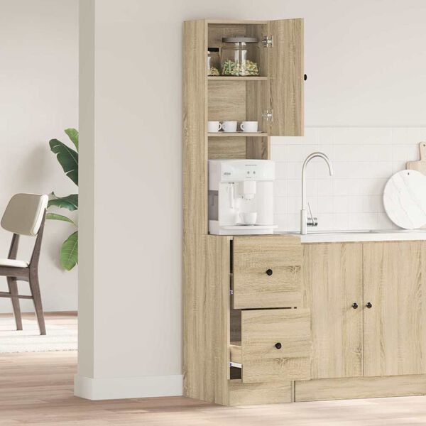 vidaXL Kitchen Cabinet Beige 35 x 50 x 180 cm Engineered Wood