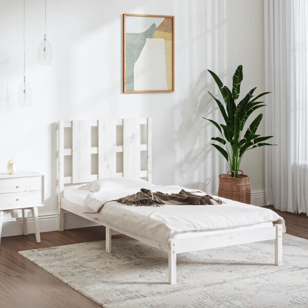 vidaXL Bed Frame without Mattress White 100x200 cm Solid Wood Pine